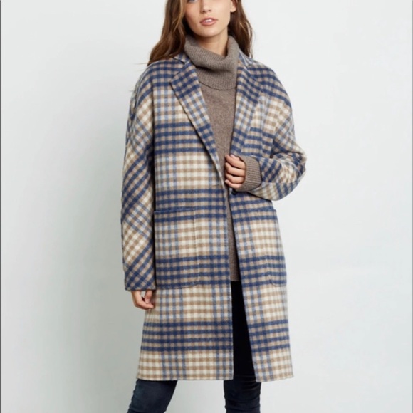 RAILS Everest Blue Plaid Wool Coat NEW 